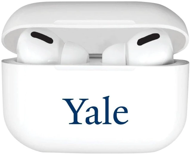 Alt view image 7 of 7 - AirPods Case, Yale University AirPods/White (TPU)
