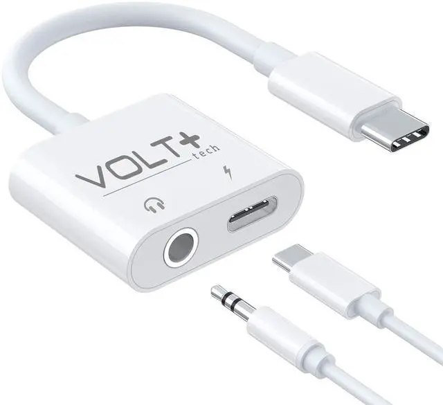 Main image of Powered USB-C to 1/8inch Aux Adapter Compatible with Lenovo Moto Tab can Adapt to a Normal Headphone Jack Audio 3.5mm Port with Fast Charging Ability All at Once!