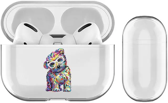 Main image of Officially Licensed P.D. Moreno Maltese Dogs Clear Hard Crystal Cover Compatible with Apple AirPods Pro Charging Case