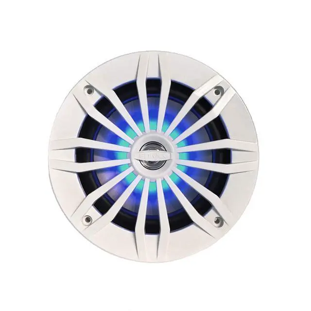 Alt view image 2 of 7 - EnrockMarine 6.5-Inch 2-Way, 180-Watt Marine Loudspeaker Featuring Blue LED Light Flashing with Music (Pair, White)