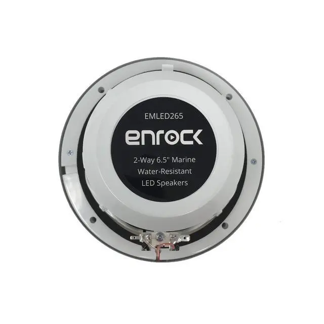Alt view image 6 of 7 - EnrockMarine 6.5-Inch 2-Way, 180-Watt Marine Loudspeaker Featuring Blue LED Light Flashing with Music (Pair, White)