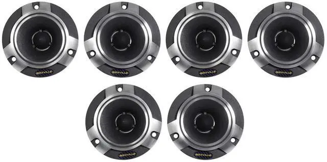 Main image of RT5 2.8" Aluminum Car/Pro Tweeter with Titanium Diaphragm, 6-Pack | 120W Peak / 60W RMS, Kapton Voice Coil, Ferrofluid Cooled, 4 Ohm, 96dB Sensitivity, Shallow Mount, 10oz Magnet