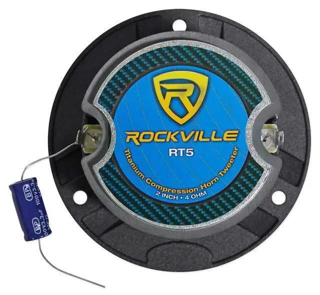 Alt view image 6 of 6 - RT5 2.8" Aluminum Car/Pro Tweeter with Titanium Diaphragm, 6-Pack | 120W Peak / 60W RMS, Kapton Voice Coil, Ferrofluid Cooled, 4 Ohm, 96dB Sensitivity, Shallow Mount, 10oz Magnet