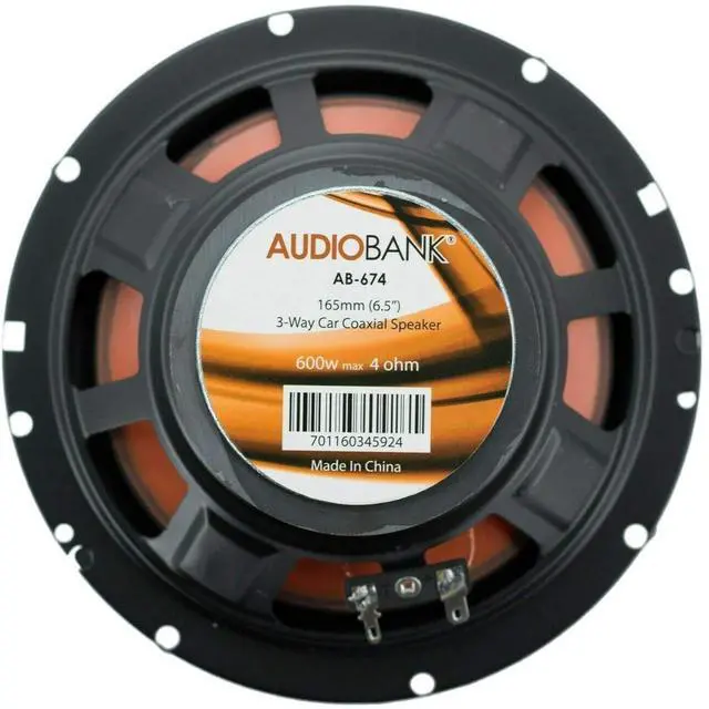 Alt view image 2 of 7 - 2 Pair of 6.5" / 165 mm / 600 Watt Peak Power / 3-Way/Sensitivity: 88dB Rubber Coated Cloth Car Audio Stereo Coaxial Speakers with Grill - AB-674