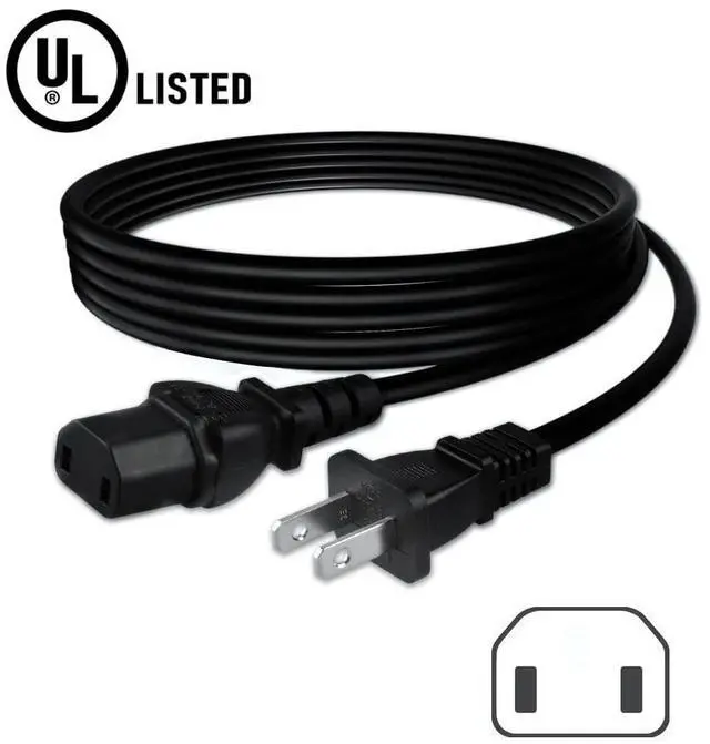Alt view image 3 of 5 - 2-Prong AC Power Cord Cable Lead Compatible with Polk Audio Model PSW111 PSW125 PSW505 PSW525 Subwoofer