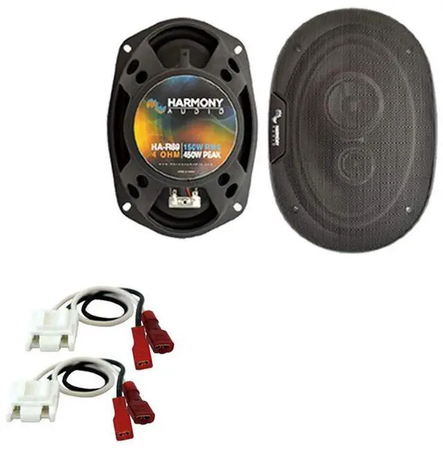 Main image of Fits 1994-2002 Dodge Ram 2500 6x9 450W Speakers with Harness | Rhythm Series kit with plug-in wiring adapters, bolt-in upgrade, for 1998 and 2000 model years, clear sound, replacement pair