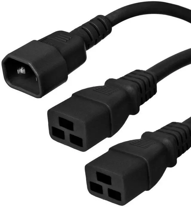 Main image of C14 to 2X C19 Y Splitter Power Cords - 15A/250V, 14/3 AWG - # IBX-2710 (3 ft)