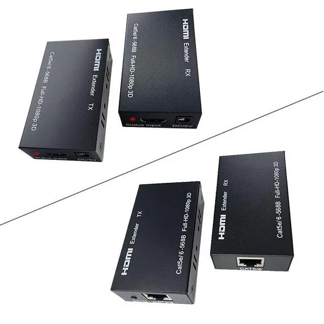 Alt view image 3 of 5 - HDMI Extender Ethernet Cable Power, 1 to Multiple Monitors by Gigabit Ethernet Switch, Full HD 1080P Video Extended 180Ft