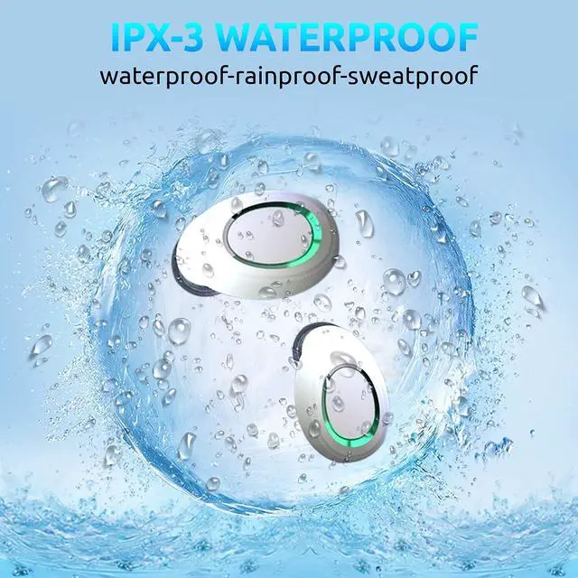 Alt view image 3 of 7 - Wireless PRO Bluetooth 5.3 Earbuds Compatible with Samsung Galaxy A35 + 36 Hour Playback Use, Wireless IPX4 Waterproof/Sweatproof/Noise Reduction with Quad Mic
