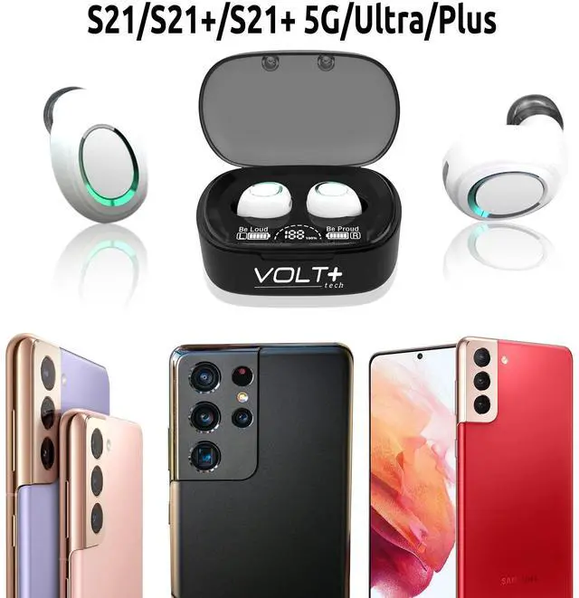 Alt view image 2 of 7 - Wireless PRO Bluetooth 5.3 Earbuds Compatible with Samsung Galaxy A35 + 36 Hour Playback Use, Wireless IPX4 Waterproof/Sweatproof/Noise Reduction with Quad Mic