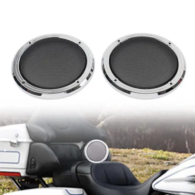 Alt view image 3 of 6 - SIKUAI Motorbike Rear Grill Speaker Mesh Cover Pak 2pcs For FLHTCU/L FLHTCLTC Road Glide Ultra FLHTK/L Electra Tri Glide ABS Chrome Frame + Black Mesh