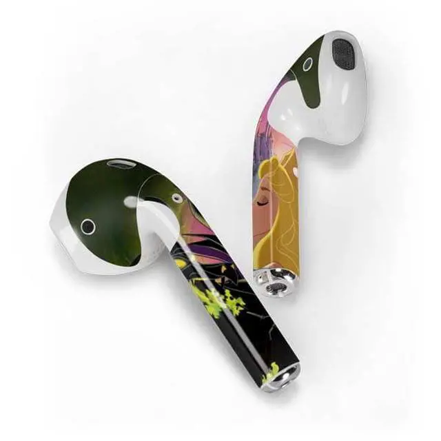 Alt view image 2 of 4 - Decal Audio Skin Compatible with Apple AirPods - Officially Licensed Disney Villains Sleeping Beauty and Maleficent Art Design