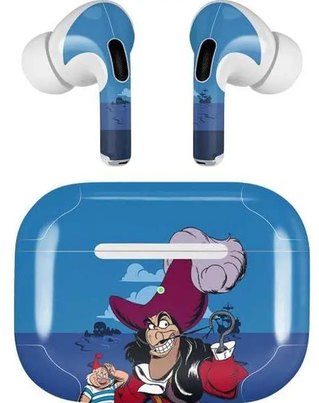 Main image of Decal Audio Skin Compatible with AirPods Pro 2nd Gen - Officially Licensed Disney Peter Pan Captain Hook and SMEE Design