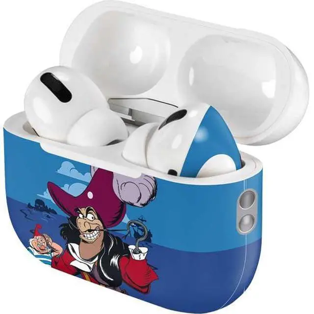 Alt view image 4 of 4 - Decal Audio Skin Compatible with AirPods Pro 2nd Gen - Officially Licensed Disney Peter Pan Captain Hook and SMEE Design