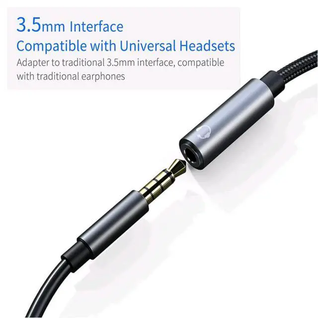 Alt view image 2 of 7 - 2-in-1 USB C to 3.5mm Audio Jack Adapter and Charging Dongle Cable, Compatible with Samsung Note 20 Note 10 S22 S20 FE S21 Google Pixel 5 iPad Mini 2021 Pro and More (Gray)