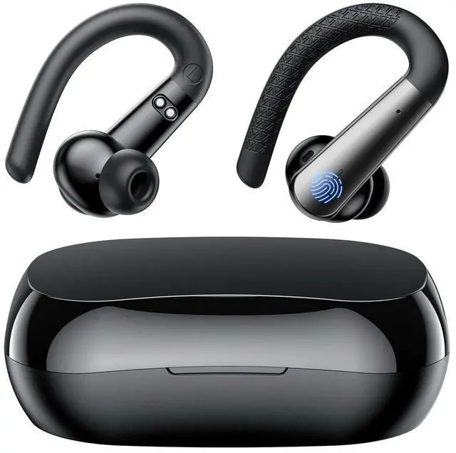 Main image of Earbuds for iPhone 15 Pro - Bluetooth Headphones with Earhooks Waterproof IPX6 Sports Workout Earbuds with LED Display for Gym Running Exercise Fitness with Mic - Black