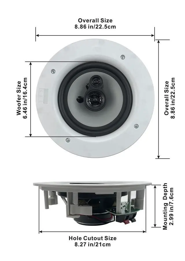 Alt view image 2 of 6 - Acoustic Audio CSic64 Frameless 6.5" in Ceiling 3 Speaker Set 3 Way Home Theater Speakers