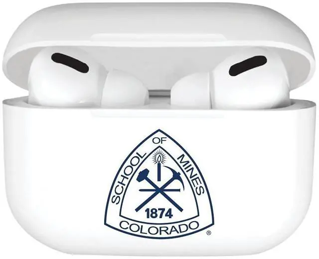 Main image of Officially Licensed Colorado School of Mines Airpods Case, Compatible with Apple AirPods 3rd Gen (TPU), Wireless Charging, Earbuds Case, Classic, White