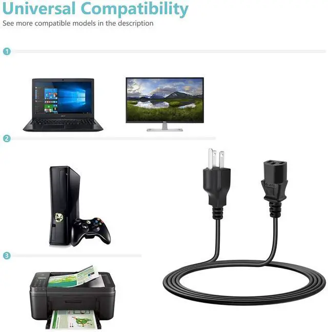 Alt view image 4 of 6 - AC Power Cord Compatible with Bambu Lab-P1S Combo 3D Printer