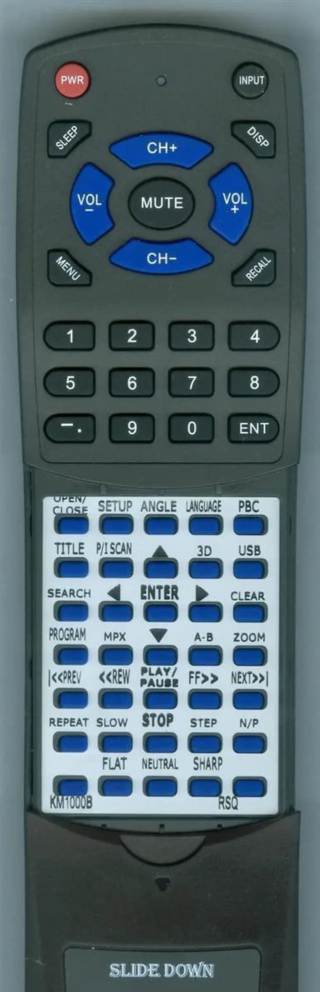 Main image of Replacement Remote for RSQ Audio KM1000B, KM1000, KM-1000