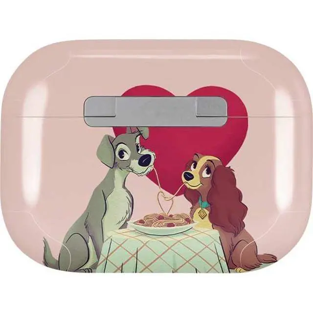 Alt view image 2 of 4 - Decal Audio Skin Compatible with AirPods Pro 2nd Gen - Officially Licensed Disney Lady & The Tramp Spaghetti Dinner Design