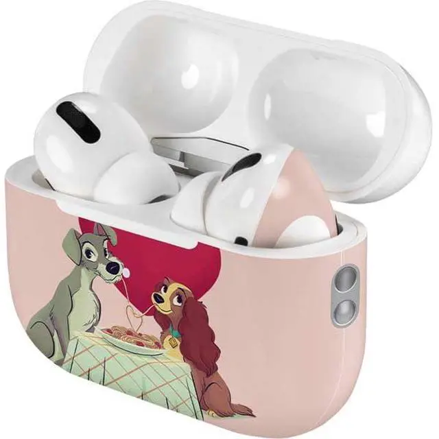 Alt view image 4 of 4 - Decal Audio Skin Compatible with AirPods Pro 2nd Gen - Officially Licensed Disney Lady & The Tramp Spaghetti Dinner Design