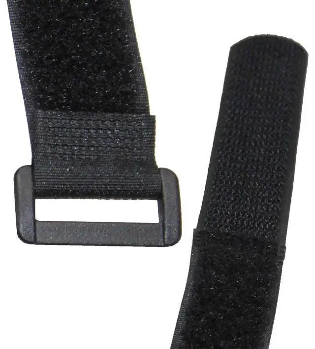 Alt view image 2 of 7 - Self Adhesive Hook and Loop Cable Straps, Bundle of 20in by 1in and 8in by 3/4in, Reusable Ties for Wires, Cords, Cables, Black, by ((10) 20in + (10) 8in)