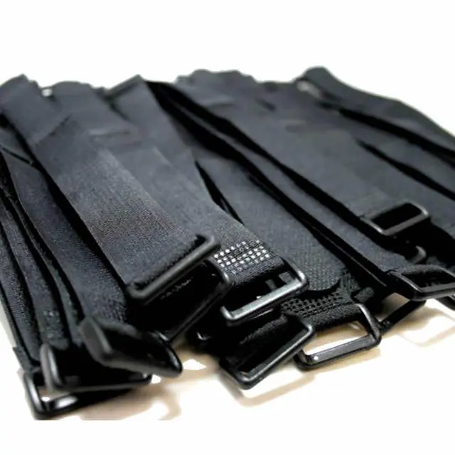 Alt view image 6 of 7 - Self Adhesive Hook and Loop Cable Straps, Bundle of 20in by 1in and 8in by 3/4in, Reusable Ties for Wires, Cords, Cables, Black, by ((10) 20in + (10) 8in)
