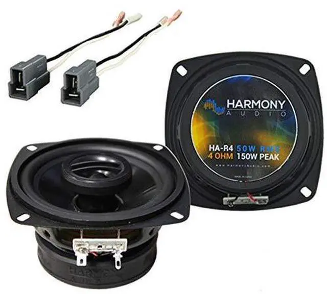 Main image of Fits 1987-1996 Mitsubishi Mighty Max 4 Inch Speaker Package | Includes Grills and Car Wiring Harness Kit, 150W Rated Upgrade Drivers, Direct Factory Replacement, Easy Install