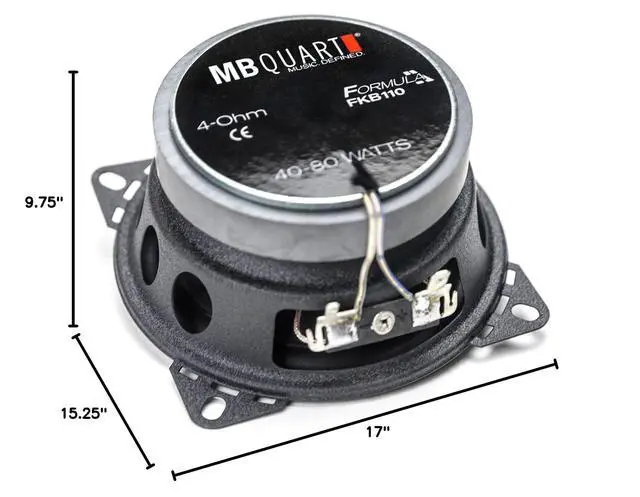 Alt view image 5 of 5 - Two Pairs of Formula 4 Inch 2-Way Coaxial Car Speakers - FKB110