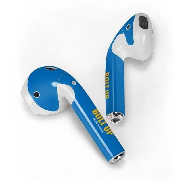 Alt view image 2 of 4 - Decal Audio Skin Compatible with Apple AirPods - Officially Licensed NFL Los Angeles Chargers Team Motto Design