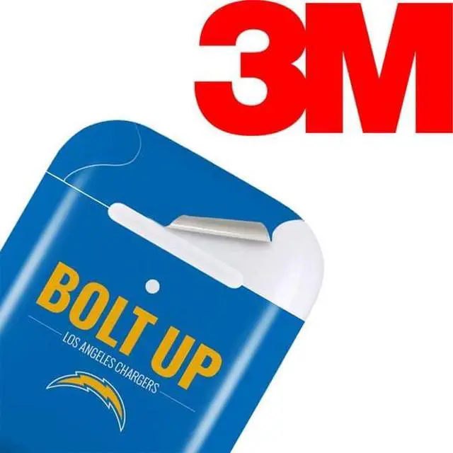Alt view image 3 of 4 - Decal Audio Skin Compatible with Apple AirPods - Officially Licensed NFL Los Angeles Chargers Team Motto Design