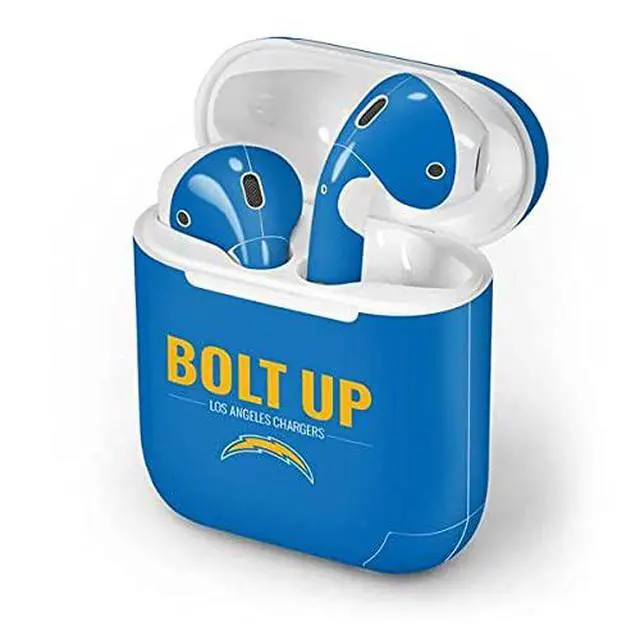 Alt view image 4 of 4 - Decal Audio Skin Compatible with Apple AirPods - Officially Licensed NFL Los Angeles Chargers Team Motto Design