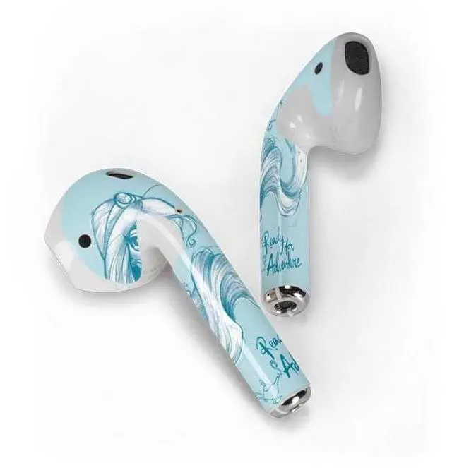 Alt view image 2 of 4 - Decal Audio Skin Compatible with Apple AirPods - Officially Licensed Disney Princess Jasmine Ready for Adventure Art Design