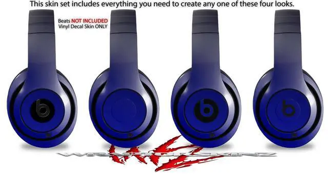 Alt view image 2 of 4 - Skin Decal Wrap Compatible with Beats Studio 2 and 3 Wired and Wirelesss Smooth Fades Blue Black Skin Only Headphones NOT Included
