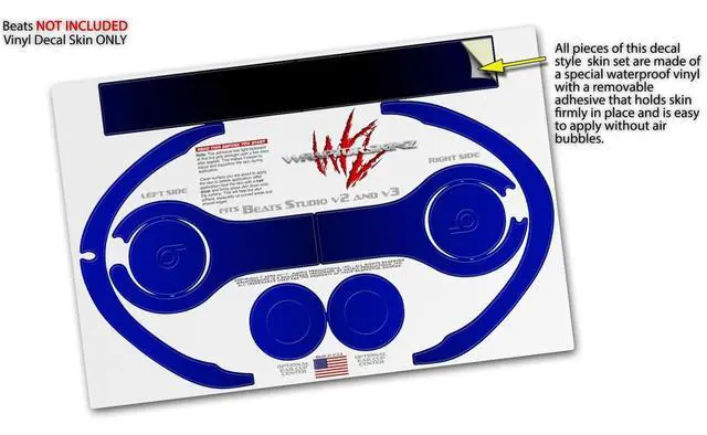 Alt view image 3 of 4 - Skin Decal Wrap Compatible with Beats Studio 2 and 3 Wired and Wirelesss Smooth Fades Blue Black Skin Only Headphones NOT Included