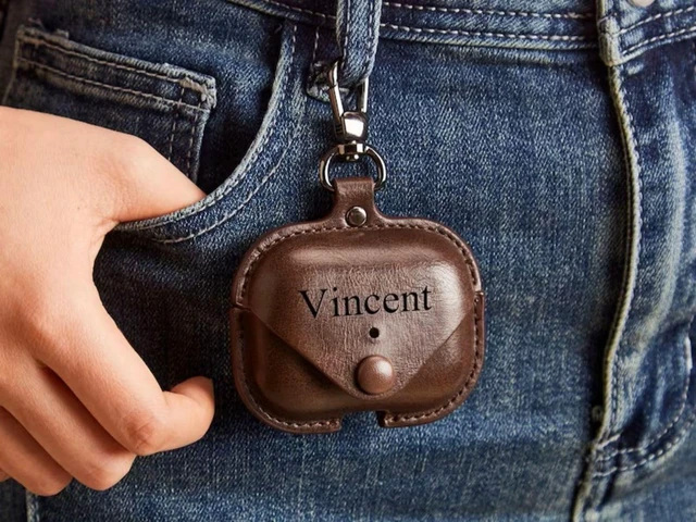 Alt view image 5 of 7 - Engraved Leather Apple Airpod 1-2-3 Pro Case,Custom Men Airpod Case,Personalized Airpod Case Cover,For Mom,Men Gift For Him
