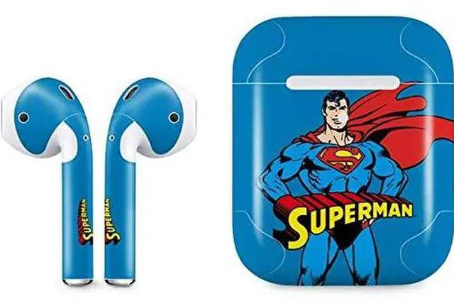 Main image of Decal Audio Skin Compatible with Apple AirPods 2 - Officially Licensed DC Comics Superman Classic Art Pose Design
