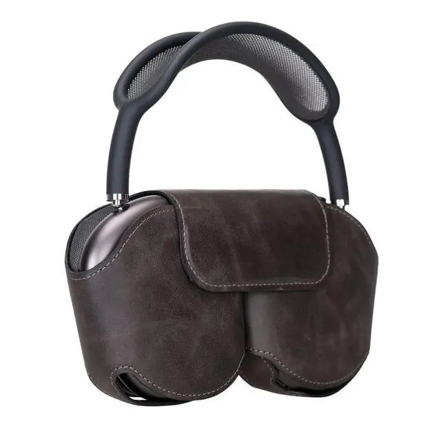 Alt view image 3 of 6 - AirPods Max Case, Genuine Leather Handmade, Protective Premium Leather Ear Cup Covers, Soft-Slim Travel Carrying Case, Compatible for AirPods Max (Black)