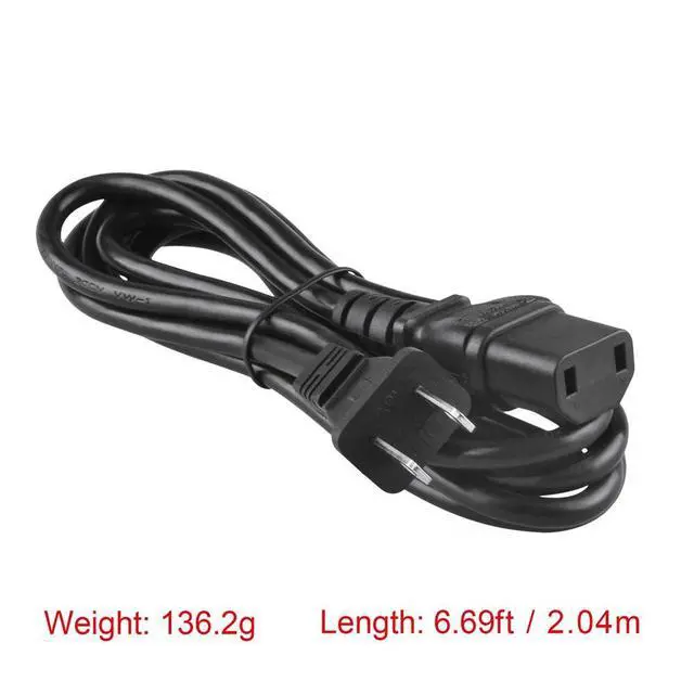 Alt view image 3 of 3 - UL Listed 6.6ft 2-Prong AC Power Cord for Emotiva XPA 3 XPA 5 Airmotiv 6s Stealth Amplifiers