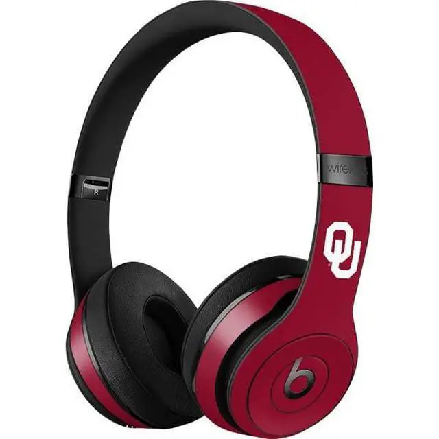 Alt view image 3 of 3 - Decal Audio Skin Compatible with Beats Solo 3 Wireless - Officially Licensed University of Oklahoma Sooners Cracked Design