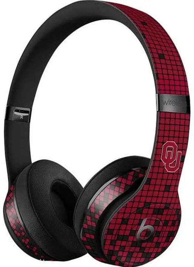 Alt view image 3 of 3 - Decal Audio Skin Compatible with Beats Solo 3 Wireless - Officially Licensed University of Oklahoma Sooners Red Digi Design
