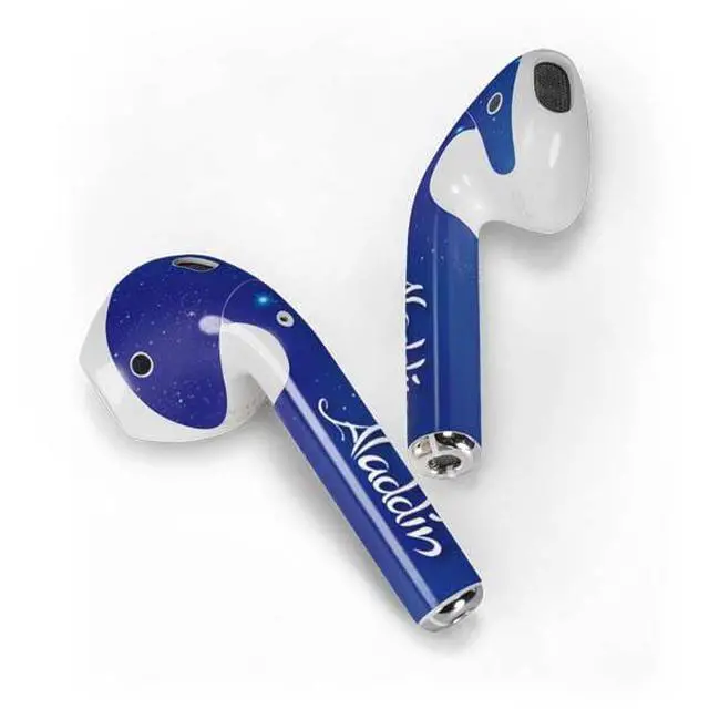 Alt view image 2 of 4 - Decal Audio Skin Compatible with Apple AirPods - Officially Licensed Disney Aladdin and Princess Jasmine Kiss Design