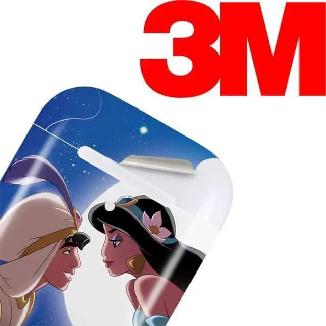Alt view image 3 of 4 - Decal Audio Skin Compatible with Apple AirPods - Officially Licensed Disney Aladdin and Princess Jasmine Kiss Design