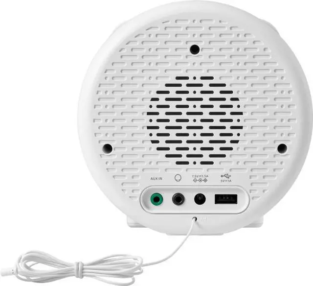 Alt view image 3 of 4 - RCR-29WH AM/FM-RDS/Weather Alert/Aux-in / 23 Memory Pre-Sets Digital Tuning/Analog Clock Radio USB Phone Charging White