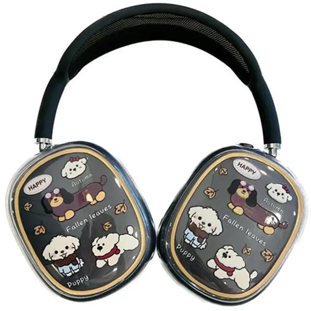 Main image of Cute Case Compatible with AirPods Max, Clear Soft TPU Cartoon Puppy Cases for Women Girls Accessories Anti-Scratch Protective Cover for AirPods Max