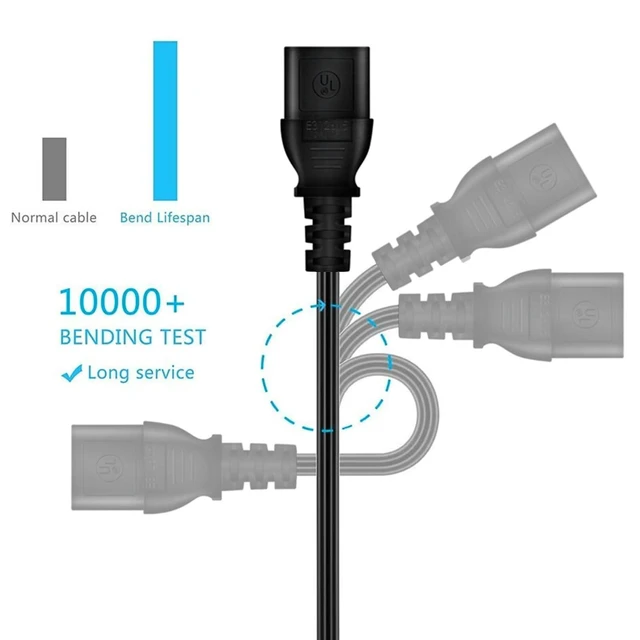 Alt view image 4 of 5 - UL 6ft AC Power Cable Compatible With EF EcoFlow Portable Power Station River 2 Max Mini Pro Plus Delta 1000 EFD300 1600 288Wh 360Wh 512W 576Wh 720Wh 882Wh 1008Wh 1260Wh 1612Wh 2016Wh 3600Wh