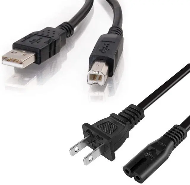 Main image of 6FT AC Power Cord Cable Plug for Canon PIXMA MX320 MX330 MP510 MP540 S9000 Printer + USB Cable Cord