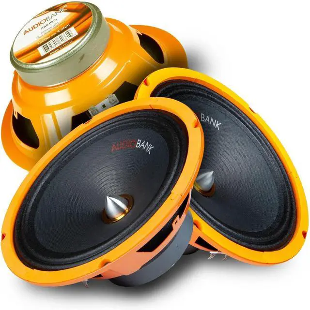 Main image of 2X AB8Pro Series 8" Midrange Coaxial Loud 1200W Speaker 4-Ohms - Pair (2 Pieces) for Car, Van, ATV, Motorcycle, and Competition