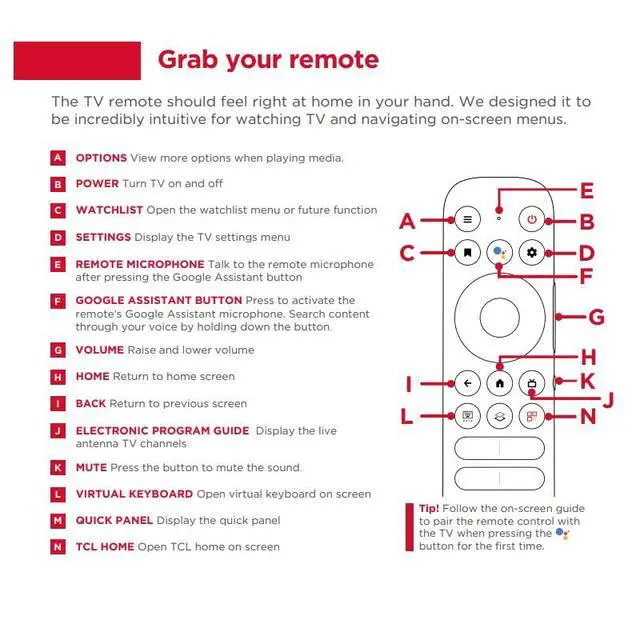 Alt view image 5 of 5 - Replacement Voice TV Remote Control Controller for TCL 55Q650G 55-Inch, 65Q650G 65-Inch Q6 QLED 4K Smart TV